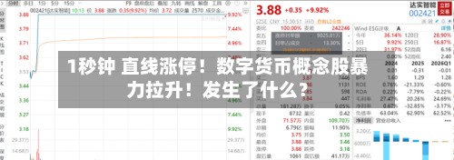 1秒钟 直线涨停！数字货币概念股暴力拉升！发生了什么？-第2张图片