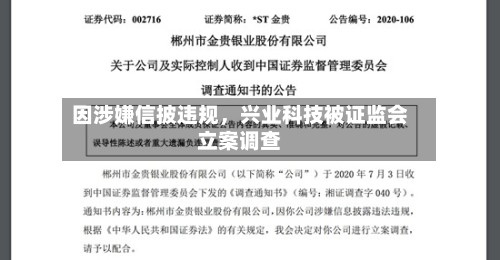 因涉嫌信披违规，兴业科技被证监会立案调查-第3张图片