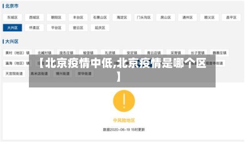【北京疫情中低,北京疫情是哪个区】